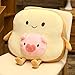Heguowei Kreatives Toast geschnittenes Brotspielzeug 45 * 40 cm 13 Arten, die Früchte Tiere kombinieren Süßes Lächeln Figured Food Kissen mit Beinen Arme Geschenk Schwein 45cm doll