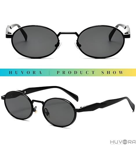 Image of POINT Retro Oval Sunglasses For Men Women Stylish - UV400 Protection Designer Goggles - Vintage Metal Sun Glasses for Woman - Trendy Branded Full Rim Shades for All Face Shapes