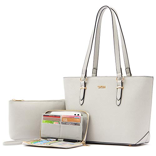 Purses And Wallets Set For Women Work Tote Handbags Shoulder Bag Top Handle Totes Purse With Matching Wallet Grey