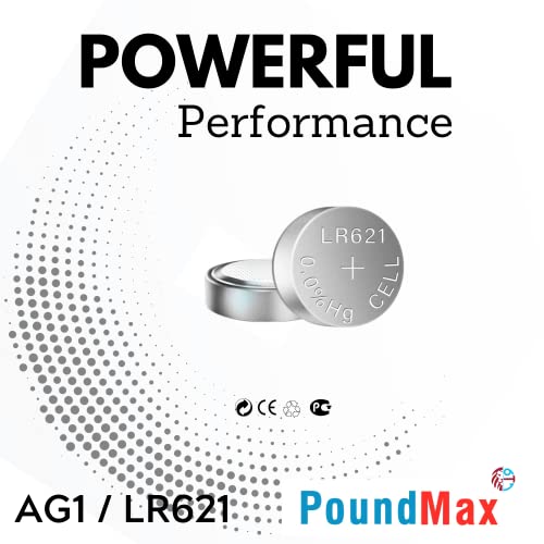 Pilas alcalinas PoundMax AG1 LR621 1.5v, paquete x10 miniatura 4