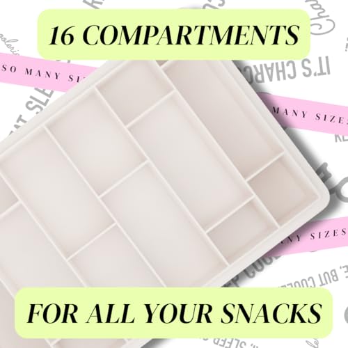 Charcoolerie Chilled Snackle Box, Divided Serving Tray, with Ice Pack and Bonus Insulated Carry Bag, with Leak-Resistant 4-Latch Lid, 16 Compartments, Keeps Snacks Cold for Hours, Gift-Ready Packaging by Charcoolerie - Image 3