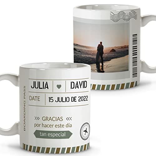 Taza Personalizada. Regalo Testigo Boda. Regalos Invitados Boda. Regalo Boda. Taza Cerámica. Varios Diseños. Boda especial