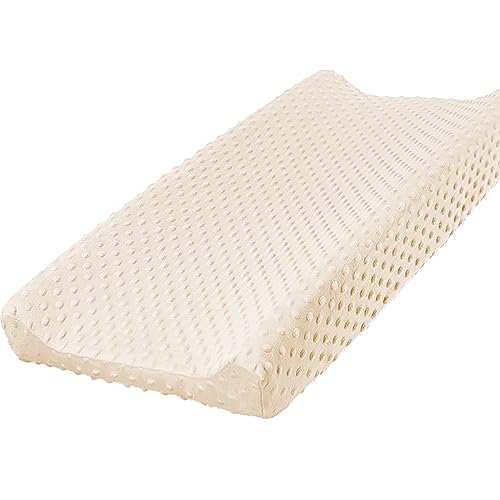 Image of Owlowla Changing Pad Cover,Soft Minky Dots Changing Table Sheets for Baby Boy and Girl(Cream)
