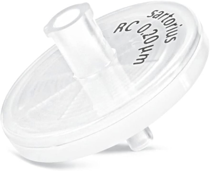 Sartorius Minisart 17764----------Q RC25 Syringe Filter with Male Luer Slip, Regenerated Cellulose Membrane, Non Sterile, Opaque, 0.2µm Pore Size (Pack of 500)