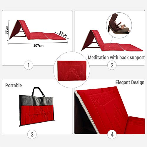 ZenHeart Folding Portable Meditation Yoga Exercise mat Ergonomic Back Support Floor Chair Tapis Yoga Kids Chair Home Chair Outdoor mat Fitness mat for Floor Gaming Chair Comfortable - Image 3