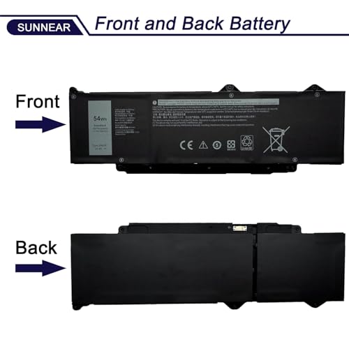 Image of 54Wh /4623mAh 11.4V DR02P Laptop Battery Replacement for Dell Latitude 5440 5450 5540 5550 Precision 3480 3490 3580 3590 Series 803W6 0803W6 2X1V9 02X1V9