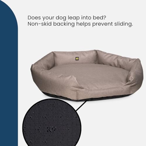 Image of K9 Ballistics Tough Ripstop Oval Bolster Dog Bed, Large, Pacific Blue