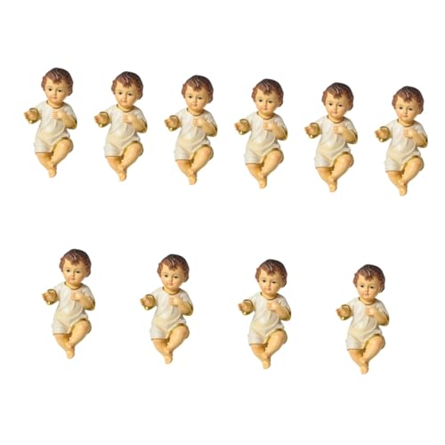 Cabilock 10 Piezas Adorno Religioso Santo Niño Mini jesús estatuilla de jesús Santo bebé Adorno decoración del hogar Escritorio Decorar Decoraciones Pesebre