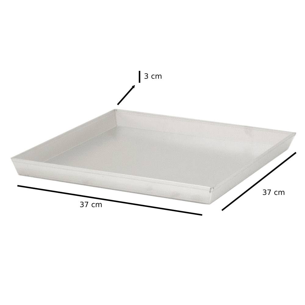 GIEMME Teglia Quadrata in Alluminio Alimentare – 37x37 cm, Bordo 3 cm, Resistente fino a 350°C