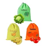 3Pcs Storage Bag with Aluminum Lining - 13.7x11', Banana & Lettuce Fresh Reusable Produce Bags Vegetable...