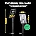 T-SIGN Adjustable Heavy Duty Pedestal Sign Holder Poster Stand, 11x17 Inch Vertical & Horizontal Sign Stand Displayed Poster Holder - Metal Base Square Sign Stands for Display, Outdoor Sign