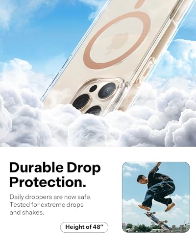 Image of CASEOLOGY by Spigen Capella Mag for iPhone 16 Pro Case [Ultra Clear] Magnetic Military Grade Drop Protection Side Grip Patterns Back Cover Case for iPhone 16 Pro (TPU and PC | Clear Sepia Gold)