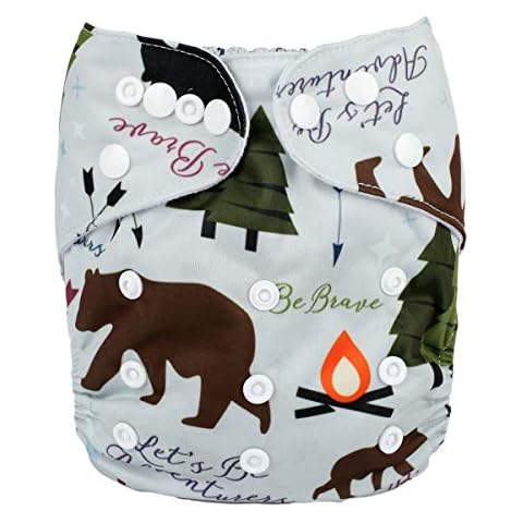 Sigzagor Baby Pocket Diaper Nappy Reusable Washable 8lbs to 36lbs (Be Brave) Cover