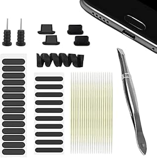 SELIACR Phone Dust Kit, Mobile Phone Speaker Network Adhesive/Protect 3.5mm Headset Cable/Dust Plugs for Type-c ip13 ip12, Phone Speaker Cleaning Tool