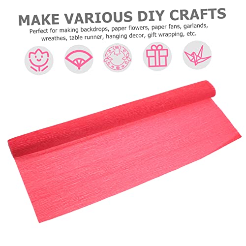 Homoyoyo 1 Roll Paper Red Crepe Paper Roll Gift Wrapping Crepe Paper Crepe Paper Decor Manual Origami Crepe Paper Crepe Paper Set Flower Making Crepe Paper Floral Crepe Paper #TOP6