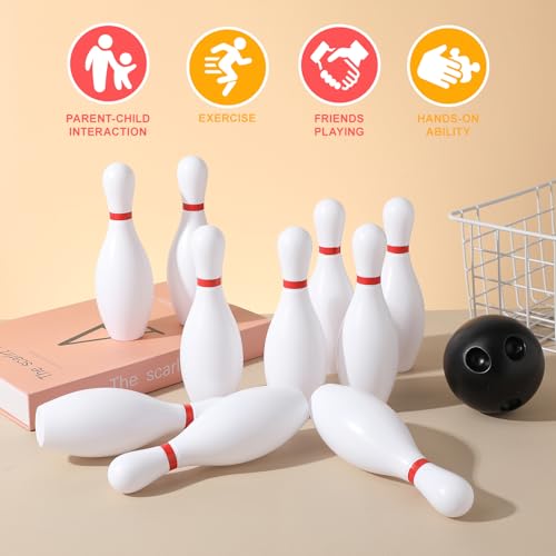 NUOBESTY Bowling Spiele Für Kegelspiel Kinder Bowling Tisch-familienspiele Spielzeuggeschenke Pow Plastik Weiß FüR Drinnen Und DraußEn