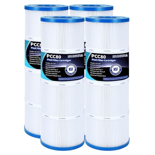 CCP320 Pool Filter Cartridges Compatible with Pentair CCP320 Pleatco PCC80-PAK4 Pentair Clean & Clear Plus 320 Pentair R173573 Ultral-A5 4x80 sq.ft. Advanced Trilobal & More Pleats 4 Pack