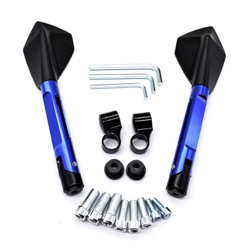 Espejos retrovisores de aluminio anodizado azul de alta resistencia para motocicletas CB1300