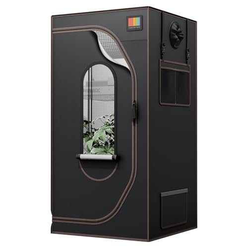 The Growing 2x2 Grow Tent 24x24x48 Small Compact Light Proof Indoor Hydroponic Grow Tent with Reflective Mylar Observation Window for Seedling & Indoor Plant Growing