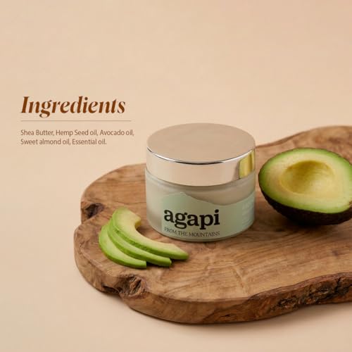 Image of Agapi Sikkim | Avocado Shea Cream for Nourishing and Hydrating Skincare, With Shea Butter, Sweet Almond Oil, Coco Butter, Vitamin E Oil | Handcrafted | Sustainable | Luxurious.