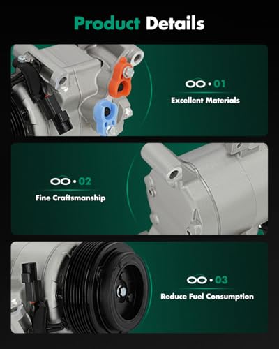 Image of SCITOO AC Compressor fit for Mazda 3 2.0L 2012-2018 | Fast Cooling, Ultra Low Noise (≤72 dB)Air Conditioner Compressor with Clutch, Easy Installation, BFD161450 BFD161450A