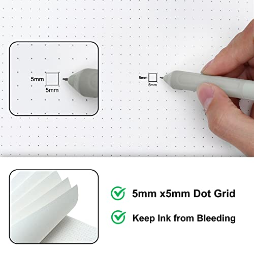 Eoout Dotted Spiral Notebook 5 Pack Large Journals 8.5 X 11 Inches 5X5Mm Dot Grid Paper Journal Notebook For Study And Notes, 80 Sheets/160 Pages #TOP3