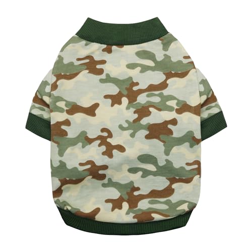 DOTEYAYP Camisa de camuflaje para perros pequeños, para niños y niñas, cachorros y gatos (XS, verde militar)