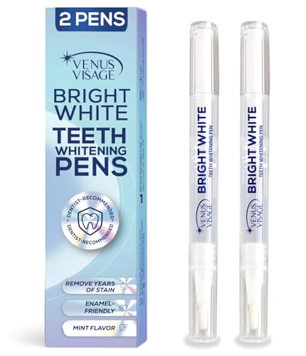 Venus Visage Award Winning Teeth Whitening Pen, 20+ Uses - Teeth whitening Kit Professionally formulated - Best Teeth whitening Gel Pen Teeth Whitener - Low Sensitivity (Mint) (0.07 Fl Oz (Pack of 2))