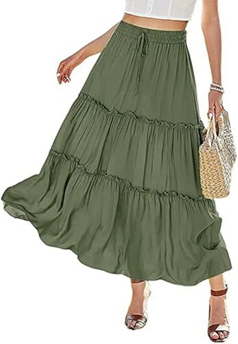 Jupe longue plissée haut de gamme à taille haute et volume patchwork gâteau m - 7
