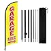 FSFLAG Garage Sale Advertising Swooper Flag Banners, Garage Sale Feather Flags with Pole and Ground Stake, Advertising Feather Banners Sign for Garage Sale Business 8FT, Yellow
