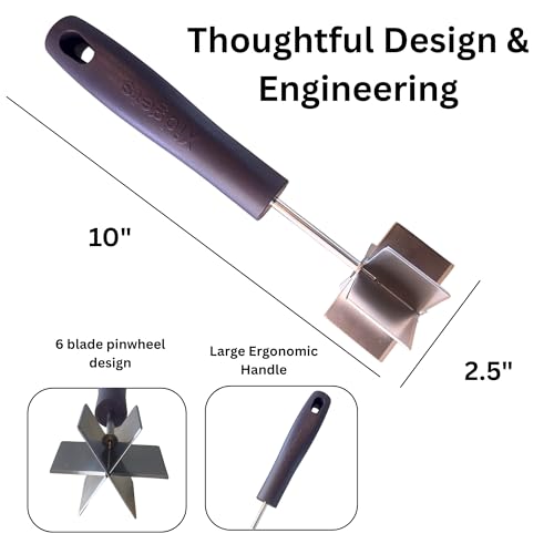 Image of 2pc Box Set - Large Stainless Steel Ground Beef Chopper & Mini Avocado Masher - Heavy Duty Stainless Steel Kitchen Utensils by Xidgets