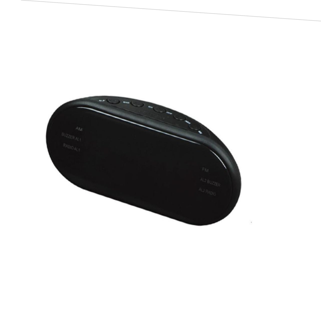 SEWACC Radio Despertador Digital con Radio Am y Luces Nocturnas, Pantalla Curva Grande y Función de Repetición para Mesita de Noche, Diseño Plástico Rojo