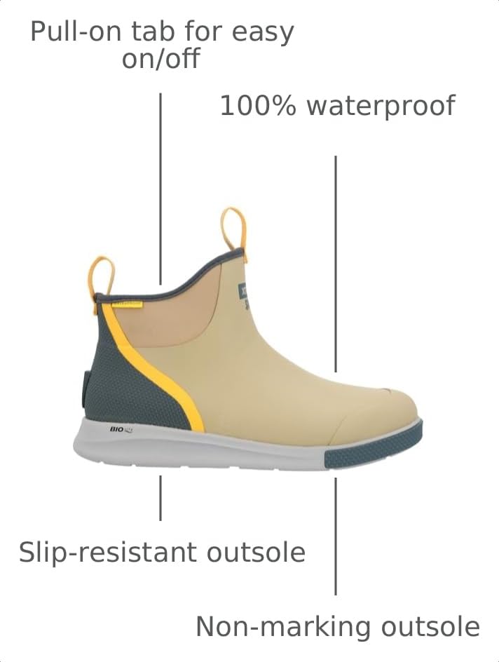 Image of XTRATUF 6 inch Men's Ankle Deck Boot Sport - 30% Lighter, 100% Waterproof Rubber Fishing Footwear - Non-Marking, Slip-Resistant Outsole - Moisture-Wicking Liner