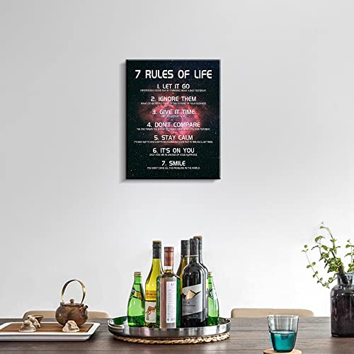 Creoate Inspirational Wall Art - 7 Rules Of Life Motivational Quotes Poster Wrapped Canvas Print Artwork For Home Office Wall Decor… #TOP4