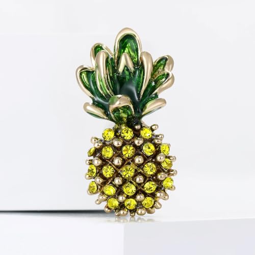 Image of Enamel Fruit Brooch for Women Rhinestones Fruit Lapel Pin Elegant Fruit Brooches Jewelry Gift, Perfect for Dresses Hat Bag