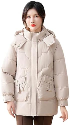 [ramemo] 中綿ジャケット レディース ダウンコットン 保温ジャケット 冬 シニアアウター 婦人服 コート 厚手 立襟 フード付き 防寒 モコモコ ゆったり 体型カバー シンプル 日常 中綿ブルゾン 大きいサイズ