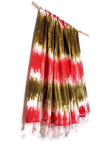 Image of Rayon Scarf for Men & Women | Lightweight Stole, Shawl & Wrap with Batik Design | All-Season Summer & Winter Wear | Soft & Breathable Fabric (28 x 72 inches)