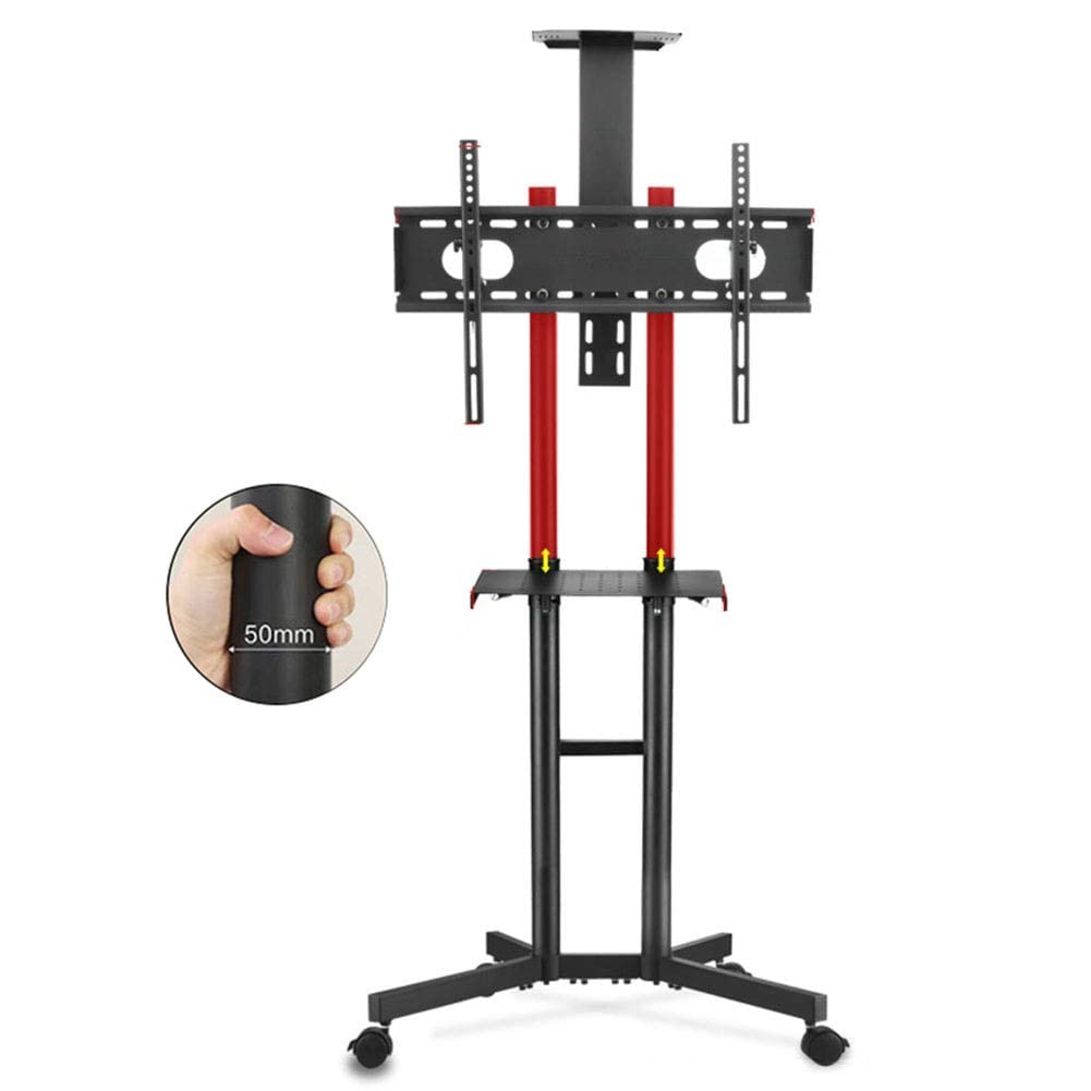 Meuble TV Mobile Universel avec 2 Tablettes, Chariot TV pivotant à Hauteur Réglable pour écran Plasma LCD LED 32-70 Pouces, Capacité de 50Kgs/110Lbs Beautiful Scenery