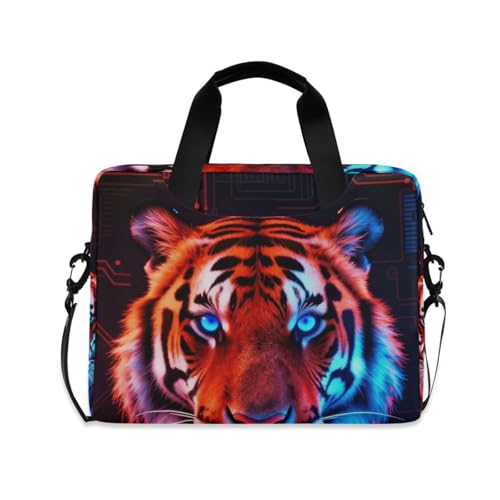 Bolso para laptop 15.6 pulg con asa y correa roja y azul miniatura 1