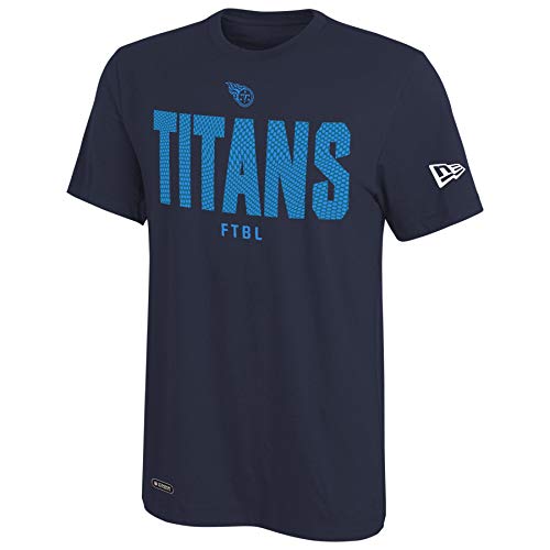 New Era NFL Football Men's Grids Primary Team Color Short Sleeve T-Shirt, Tennessee Titans, Medium