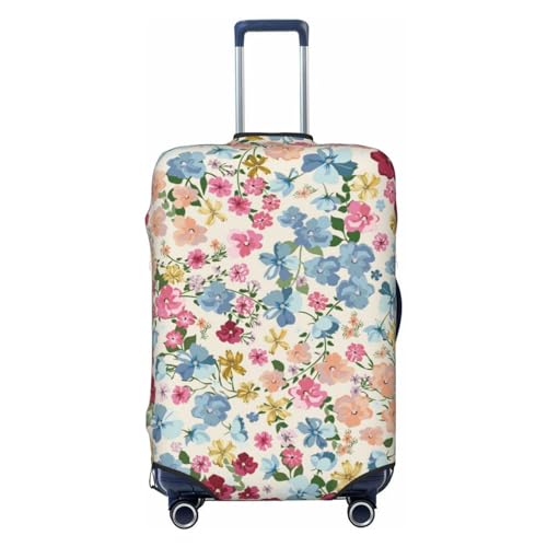 Trendy Floral Design Luggage Cover Washable Elasticated Luggage Covers for Suitcase TSA Approved Stylish Scratch Resistant Luggage Case Protector