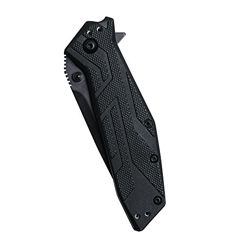 Image of Kershaw Brawler Pocketknife, 3 inch 8Cr13MoV Steel Modified Tanto Blade, Assisted Folder Opening with Flipper, Liner Lock System, Tactical EDC