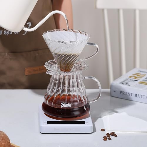 Bincoo Gotejador de café, com 50 filtros de café reutilizáveis, máquina de café com alça, despeje ca
