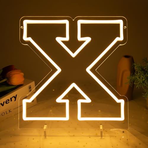 Image of Light Up Letters X, Led Marquee Letter Lights Neon Sign, 13.9 inch Height Decorative Lighted Alphabet Number, Battery /USB Powered Led Letters Lights for Wedding, Birthday, Party, Christmas or Home Decor