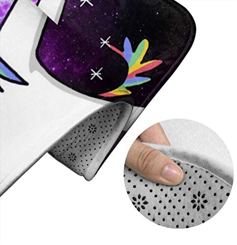 RedBeans Anti-Rutsch-Badvorleger, 3-teilig, Flanell-Badezimmerteppich, Einhorn, lustiges Dab Dance Badezimmer-Set, inkl… – Bild 5