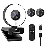Ultra HD 4K Webcam:This PC Webcam delivers stunning 4K resolution—4 times that of ordinary 1080P webcams. It provides crystal-clear images and lifelike video quality and ensures sharp, detailed visuals for video conferencing, streaming, and online me...