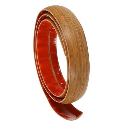 QUARKZMAN Bodenübergangsleiste 1 Meter Selbstklebende Teppichübergangsleiste PVC-Bodenleiste für Höhen bis zu 3 mm, Dunkles Holz