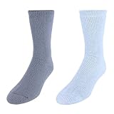 Dr. Scholl's Mens Ultimate Cozy Gripper Crew Socks 2 Pair Pack, 10-13, Grey