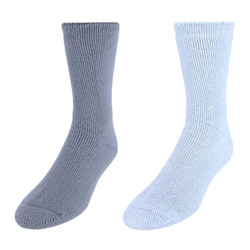 Dr. Scholl's Mens Ultimate Cozy Gripper Crew Socks 2 Pair Pack