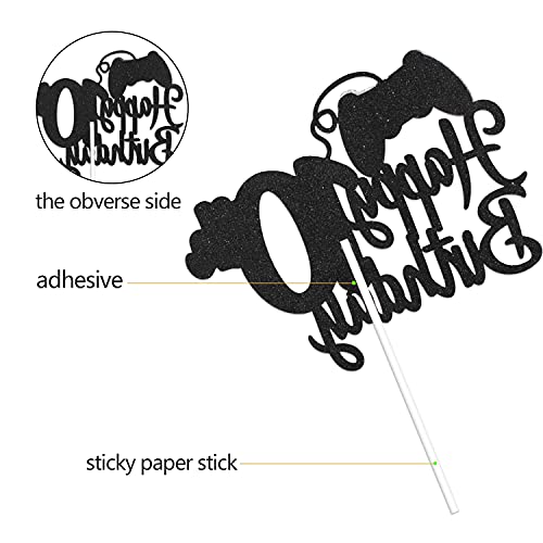 Video Game Happy 10Th Birthday Cake Topper - Video Game Boy's 10Th Birthday Party Blue Cake Supplies - Game On Level Up Winner Party Decoration #TOP4